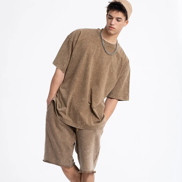 OEM Men fashion design oversized plain vintage acid stone washed t shirts black plain t-shirts 100% cotton