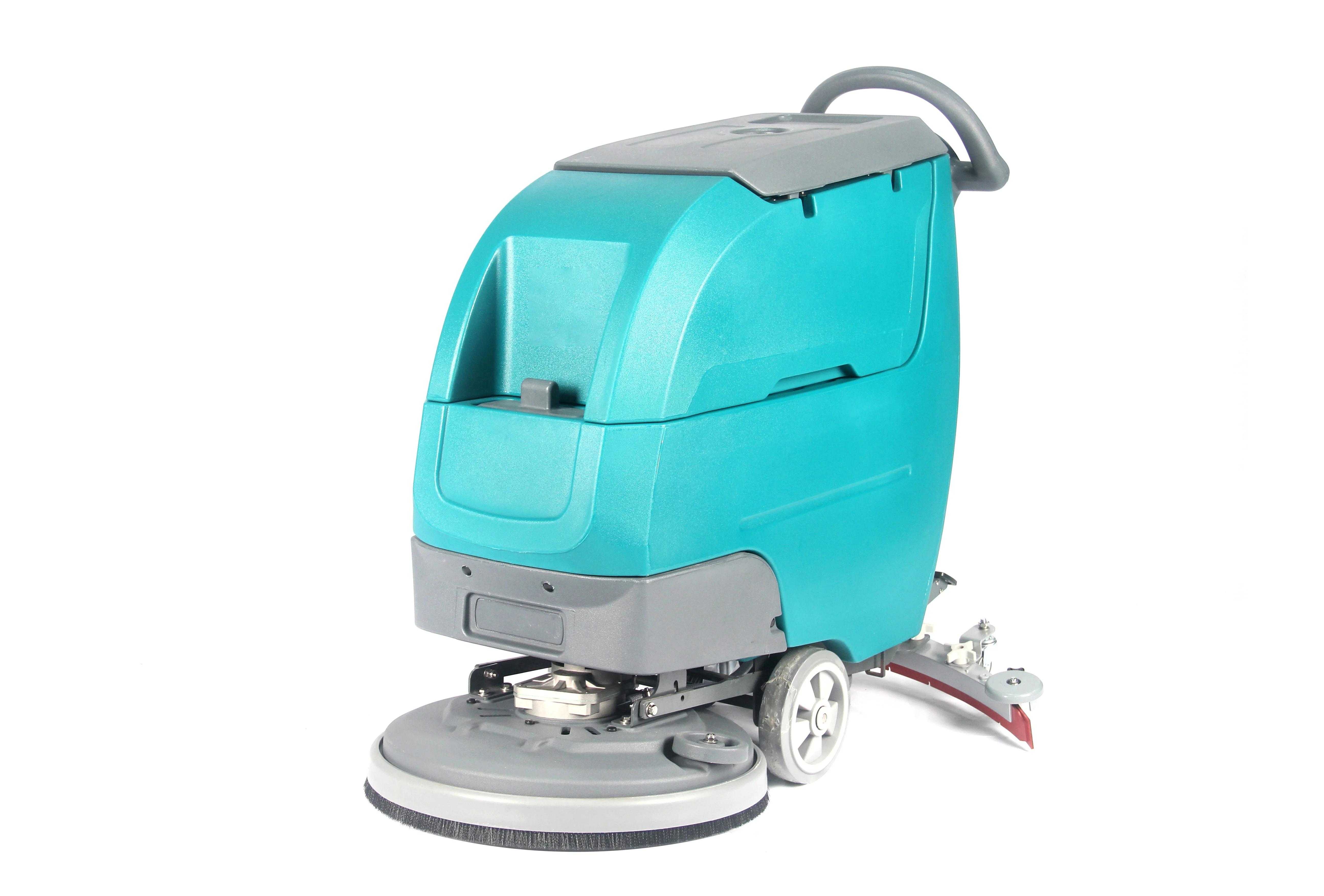 Manual street cleaning scrubbing hand push dust cleaner equipment walk behind floor scrubber machine