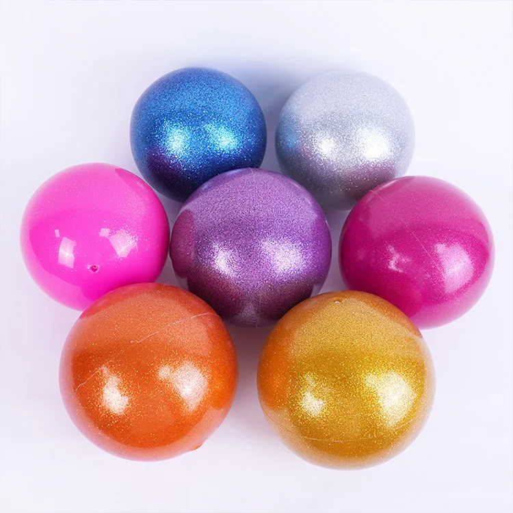 Gym Training Ball Anti-burst Thickened Pink Purple Blue 15CM 18CM Glitter PVC Artistic Rhythmic Gymnastic Exercise Balls