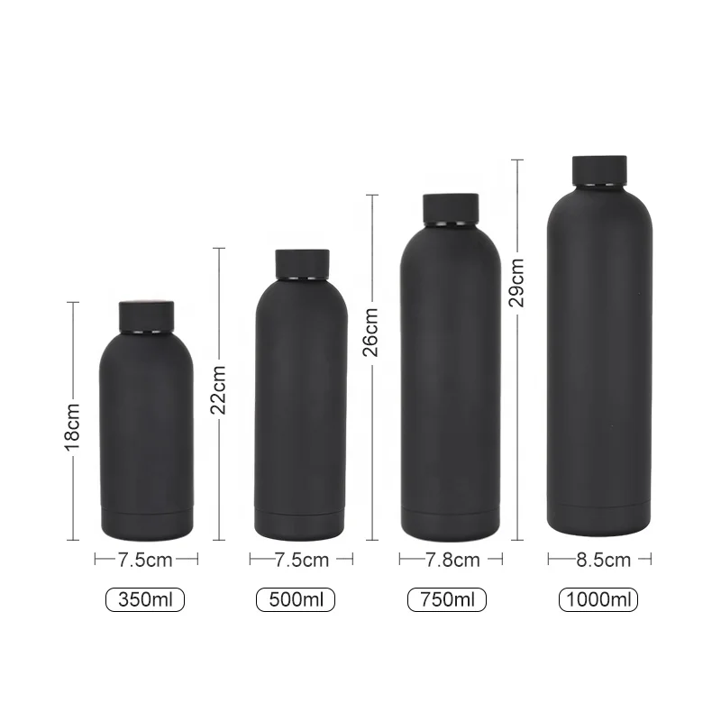 Eco-Friendly 350m Outdoor Insulated Stainless Steel Drink Water Bottle 500ml/750ml/1000ml Leak Proof Custom Logo Thermos Flask