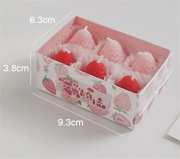 Wholesale Popular Exquisite Luxury Design Hand-made Strawberry Shaped Soy Wax Scented Candle As Gift Set