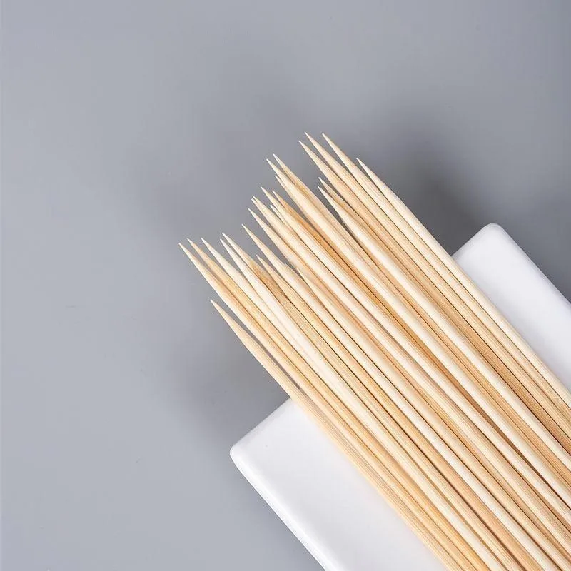 Bamboo Barbecue Skewers Stick Suppliers Sauce Pancake BBQ Sausage Stinky Bean Curd String Disposable Bamboo Sticks Wholesale
