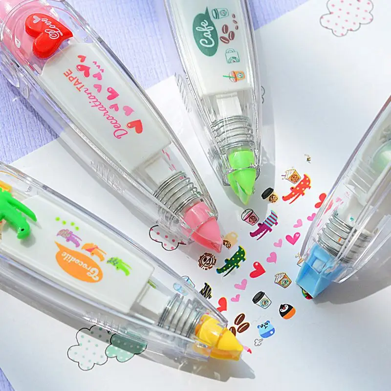 Cartoon Classic transparent Push-type lace correction tapes stationery supplies fruit  pattern  6mm*4m