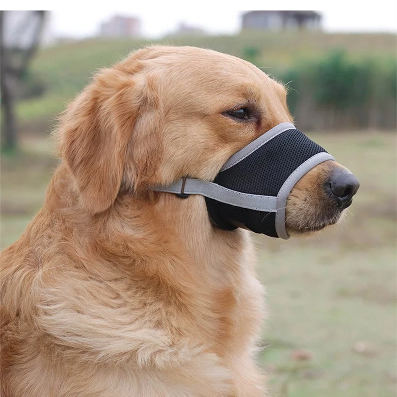 New pet mask, anti-barking anti-biting dog muzzle breathable mesh adjustable pet muzzle anti-accidental eating of pet supplies