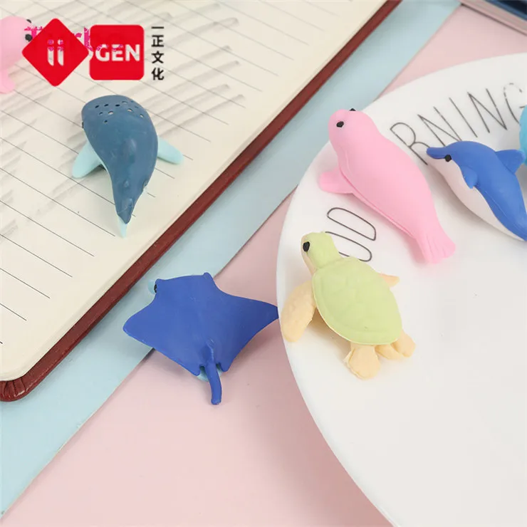 Attractive Price New Type school office Creative 3D whale design eco friendly earser stationery imported from china