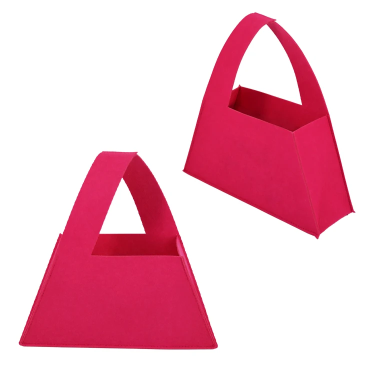 Best Seller Stylish Felt Custom Logo Thank You Gift Bag Lady Female Tote Handbag Clutch Shopping Bag for Wedding Party