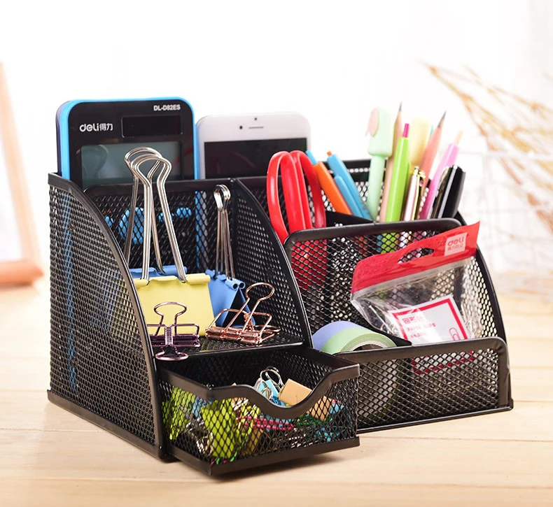 Office mesh pencil holder metal mesh desk organizer