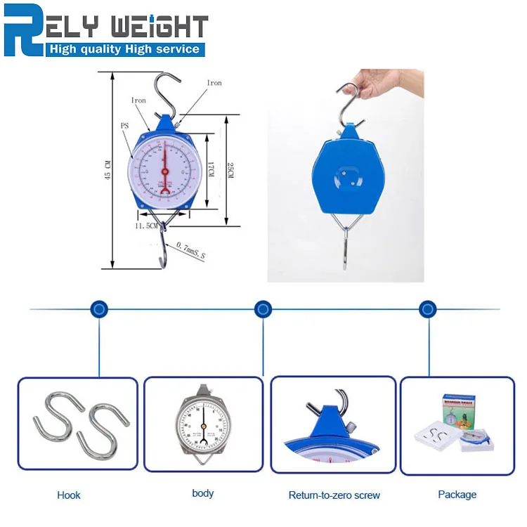 25kg/100g 50kg/200g 100kg 150kg 200kg portable Mechanical Household Spring weight luggage crane baby weighing hanging scale