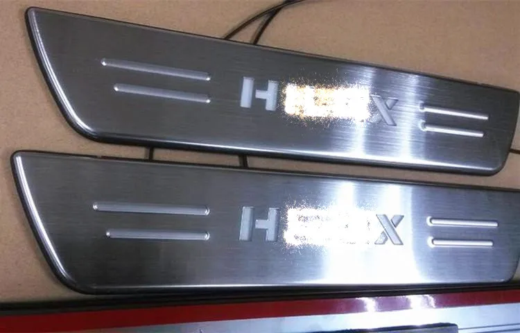 High Quality stainless steel led Door Sill kick plates For Hilux Revo Vigo 2015