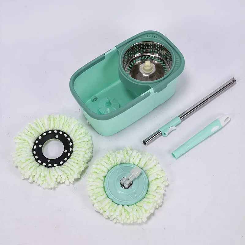 Household Wet and Dry Rotary Mop Hands-free Lazy Mop 360 Degree Magic Microfiber Round Spin Mop Bucket with Wheels