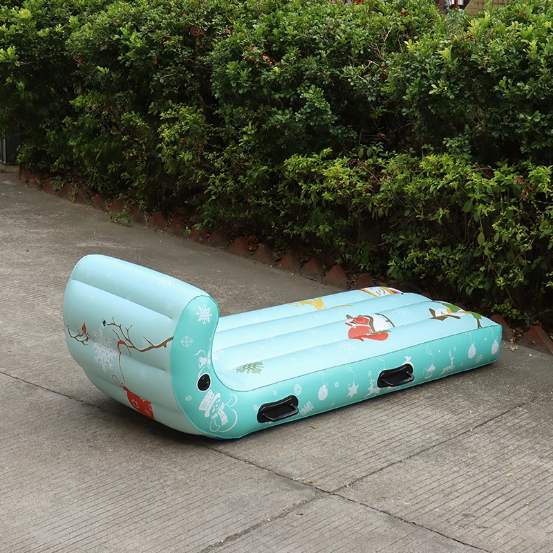 The factory developed 6 PVC inflatable skis single double people two curved ski mat inflatable snow tube snow sled