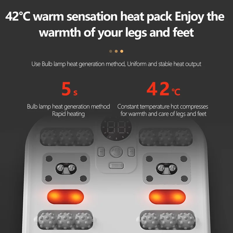 2024 Electric foot massager Magnet hot compress roller foot massage machine home leg muscle pain relief