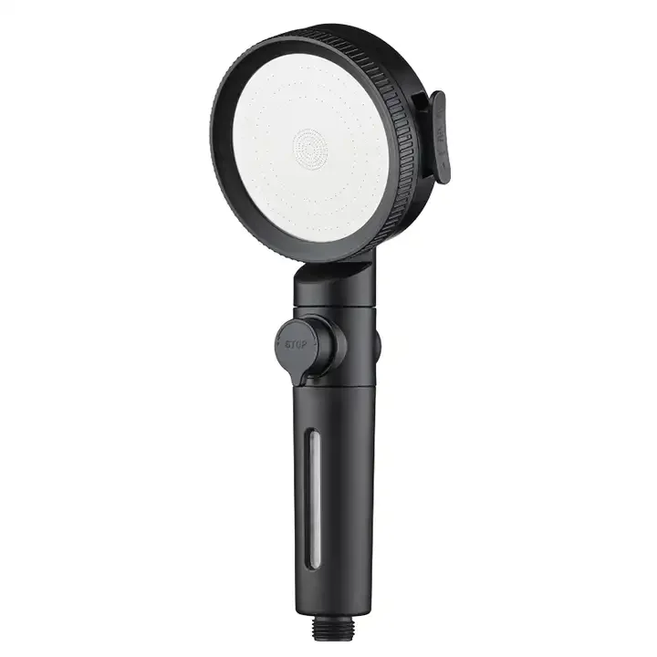 Three Functions Flowing Adjustable Big Size Rainfall PP Cotton Filter High Pressure Shower Head with Water Stop Button