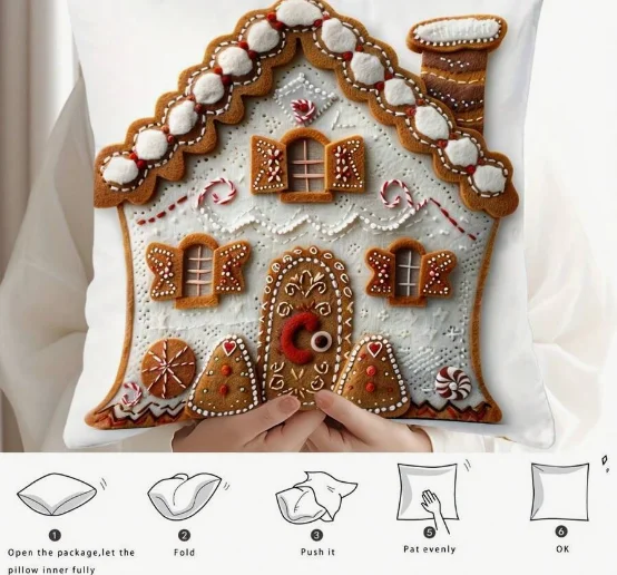 Christmas tree pattern pillow, customizable, can be placed anywhere in the living room/room/office