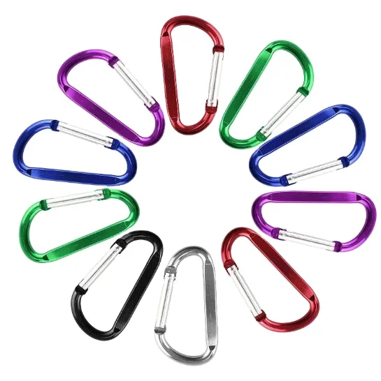Aluminum Carabiner Hook D Shaped Aluminum Snap Hook