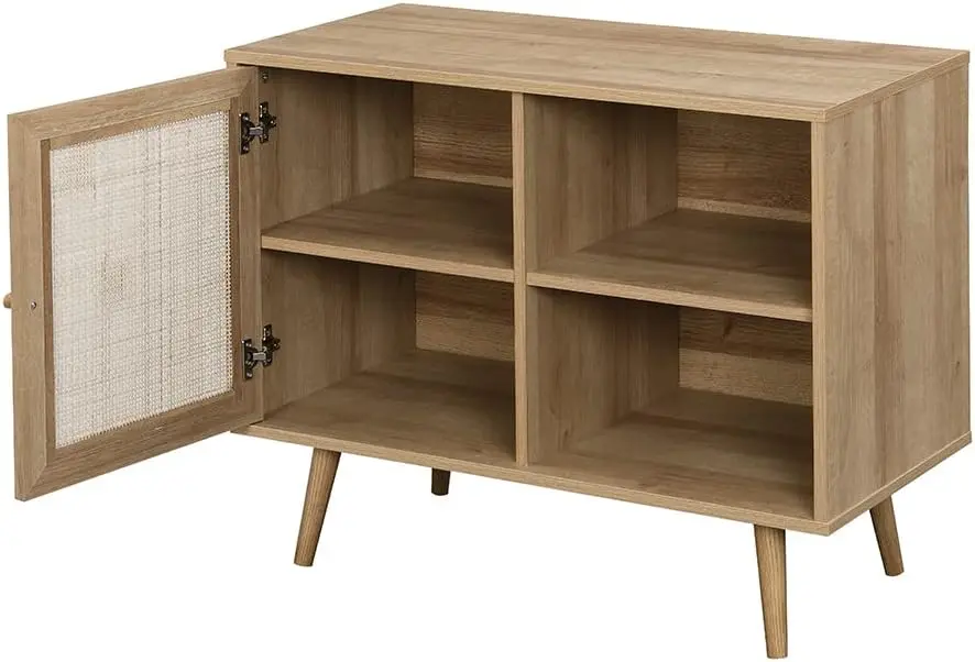 WDF High Quality  Vintage Rustic China Country Drawer Storage Cabinet Corner Wooden Rattan Cabinet for house using