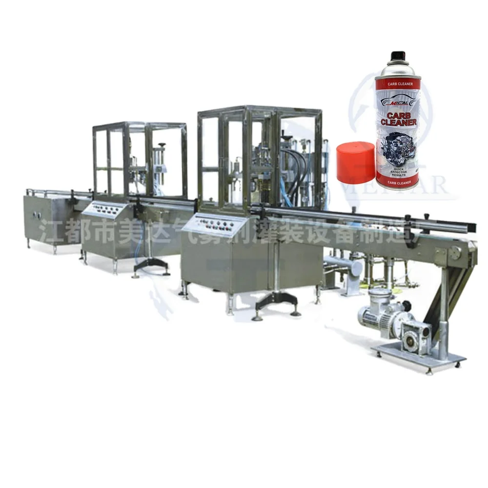 High Efficient Automatic Aerosol Filling Machine Production Line for Sprays Car Care Product