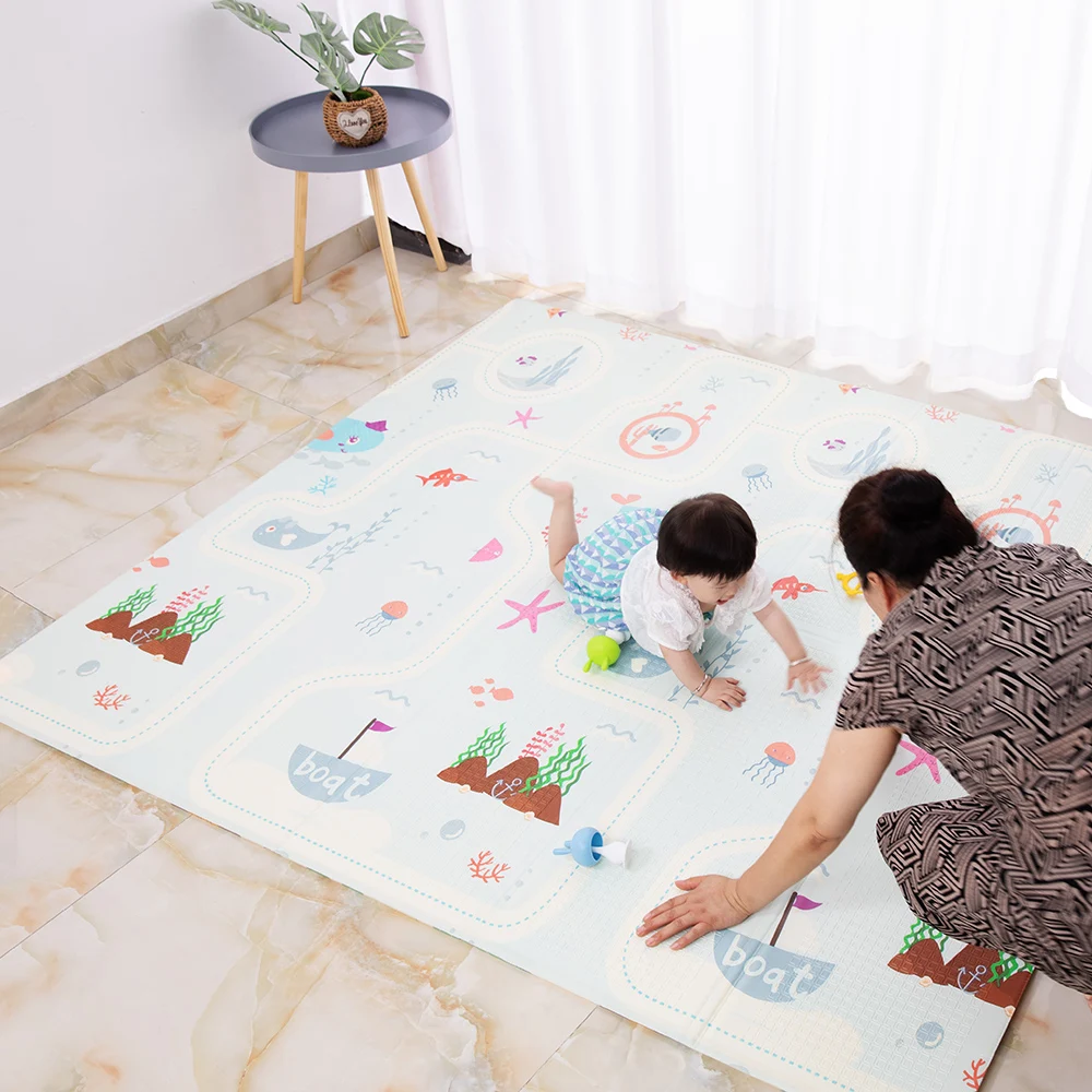 IVY Custom Waterproof XPE Foam Mat With Poly Bag Education Puzzle Baby Crawling Floor Mats Crawling