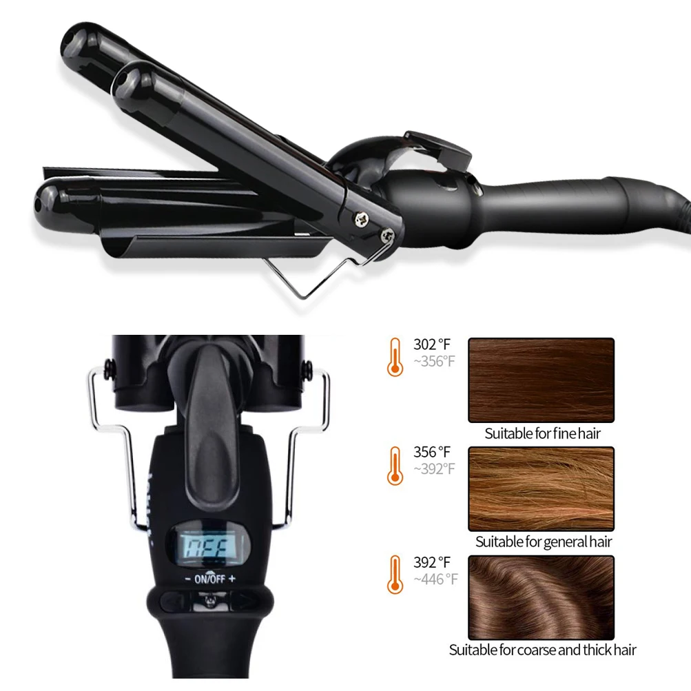 Newest Design Interchangeable Long Barrel Curling Iron Wand Curler Hair Styling Iron