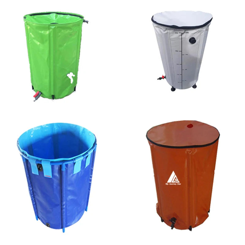 2022 eco New Arrival 500L 750L 1000L outdoor folding collection foldable PVC compressible water butt bucket rain water tank