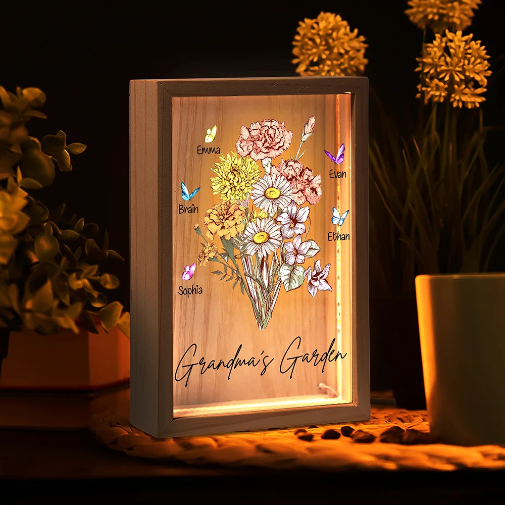 Crystal Logo Customized Portable Display Acrylic Photo Frame Night Led Light Box