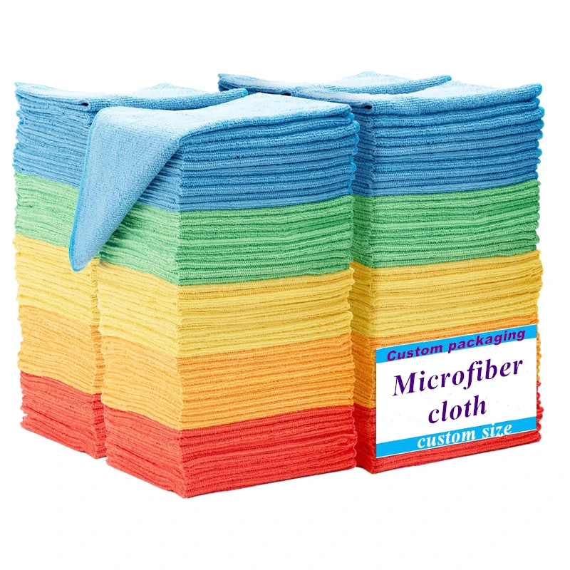 Bulk Packing 300GSM 200GSM 40*40cm 30*40cm Microfiber cleaning cloth Custom 80% Polyester 20% Polyamide Car Kitchen Towel