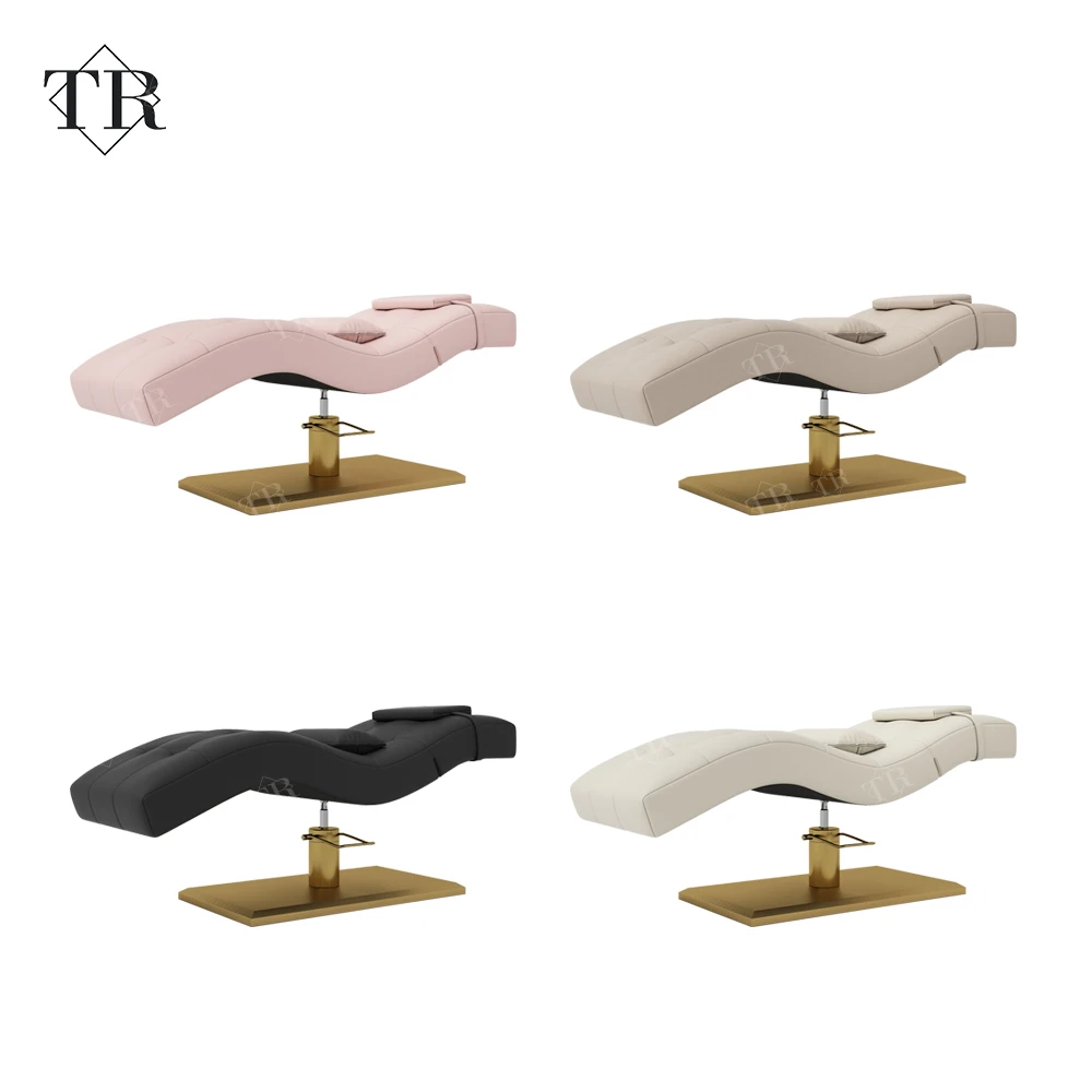 Turri New Lifting Adjustable Curved Lash Bed Recliner Chair Beauty Spa Salon Furniture White Velvet Eyelash Extension Bed