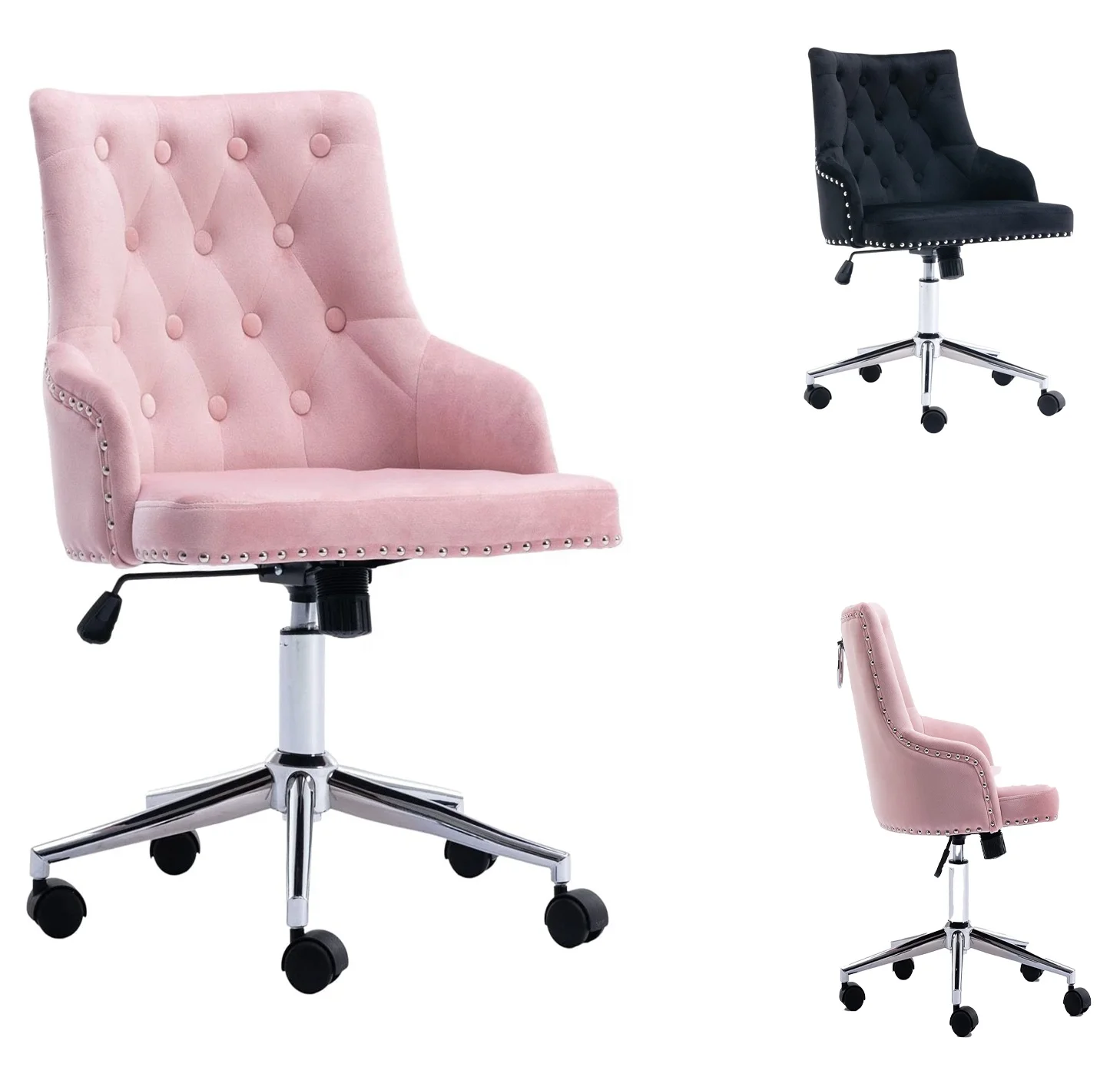 Velvet home office chair swivel features dressing armless cheap computer chair