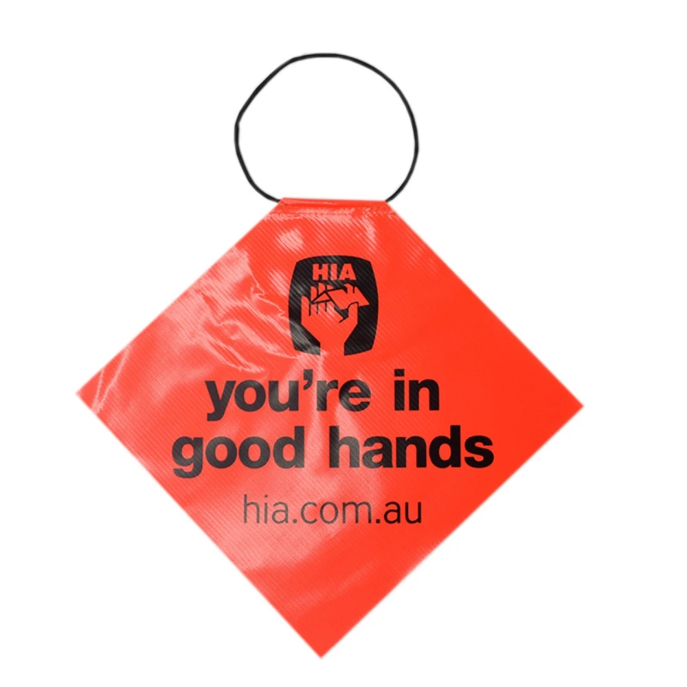 Custom Print LOGO Text Traffic Safety Flag Hanging Banner with Obvious Bright Reflective Red Safety Flag For Truck Trailer Car