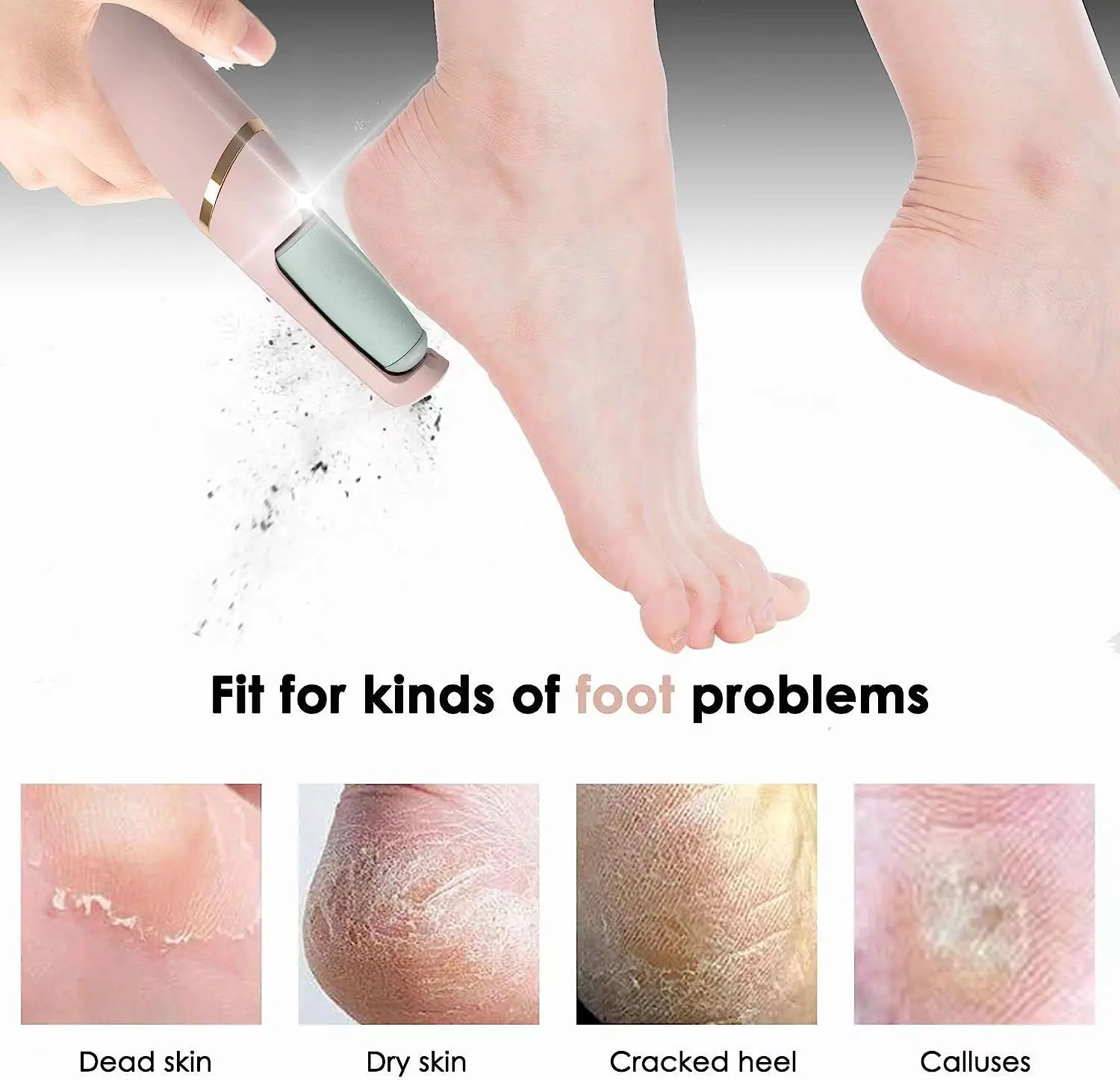 Electric Foot File Callus Remover Rechargeable Pedicure Tools Feet Care Kit Foot Scrubber Dead Skin Remover