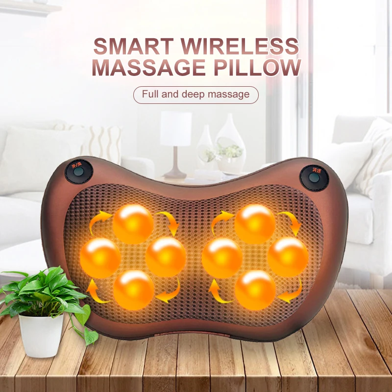 Heated car pillow Back and Neck massager Shiatsu vibrating head pillow Head cervical pillow