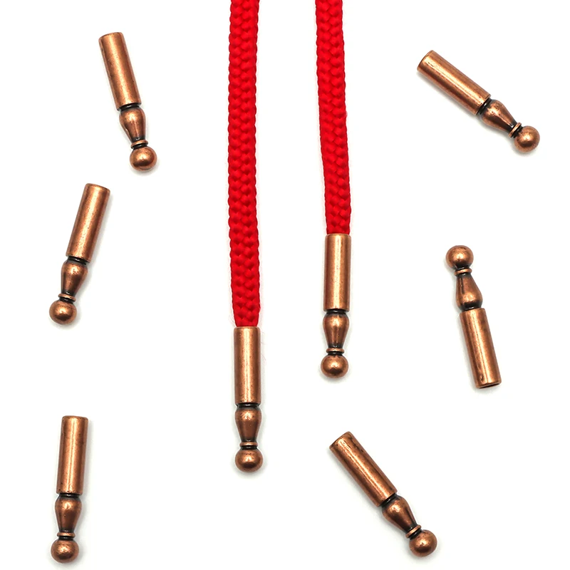 2024 New Design Wholesale Factory Custom Antique Brass Cup Shape Cord End Tip for Shoelace Hoodie String Garment Accessories