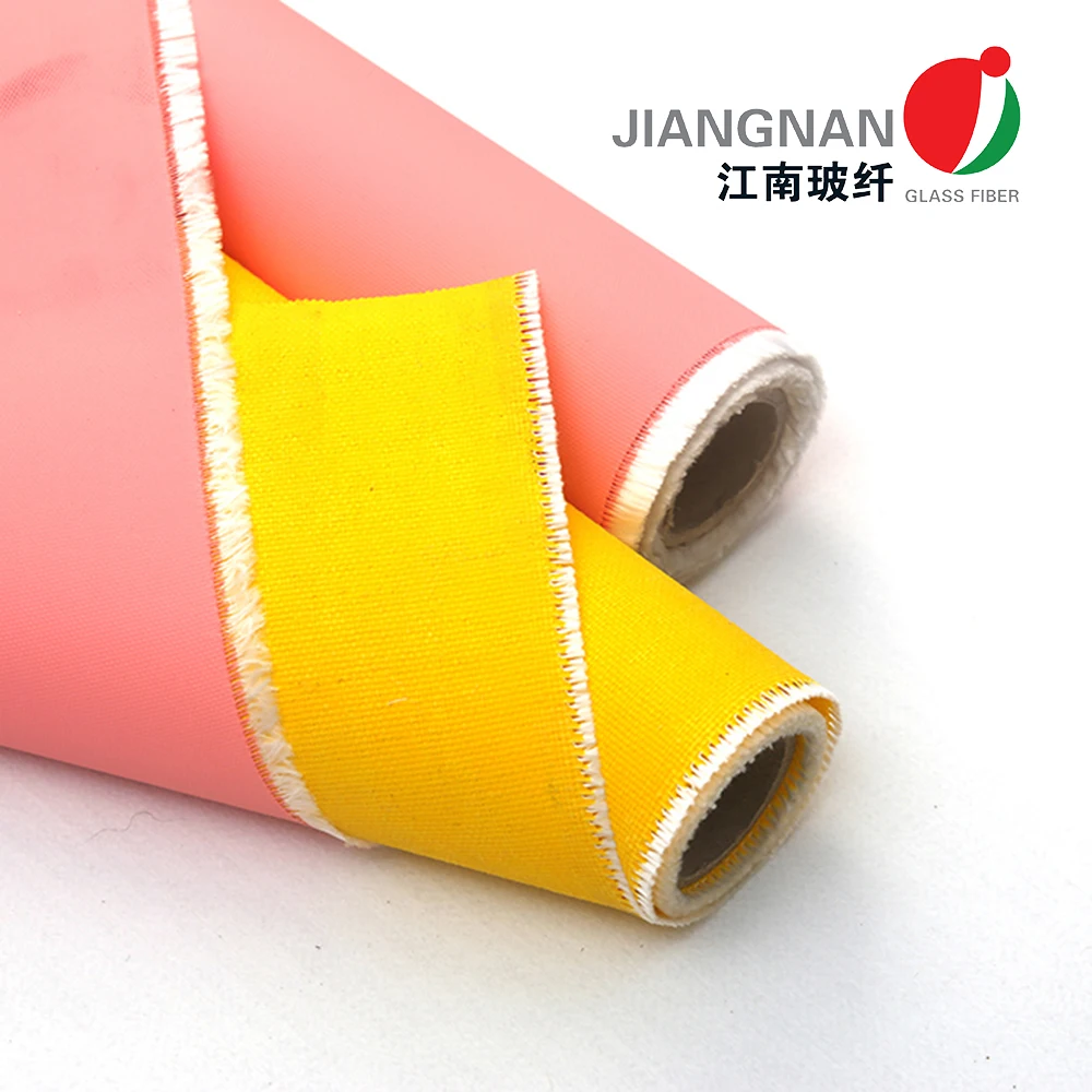 30oz Satin Weave Fiberglass Cloth With Silicone Coating Fiberglass Cloth On One Side