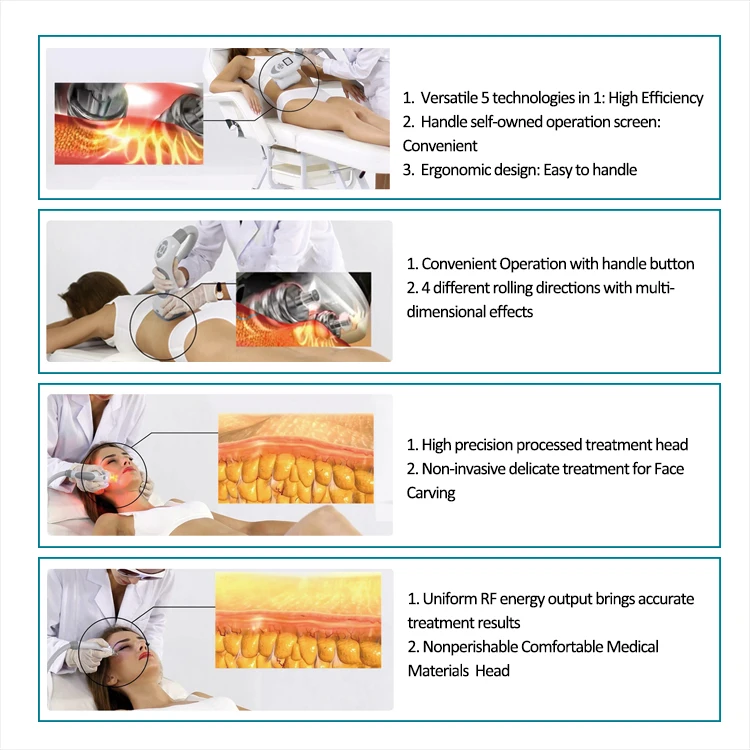 Popular RF Vacuum Roller Body Slimming Muscle Shaping Equipment Ems Muscle Stimulator Muscle Machine Color Touch Screen 10mhz