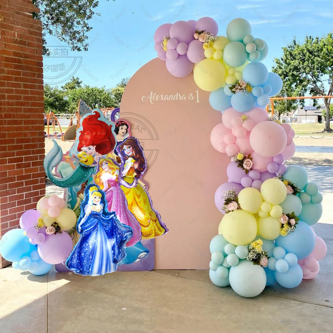 117pcs Maca 5/10inch Latex Balloons Arch Garland Kit Princess Theme Birthday Party Decorations