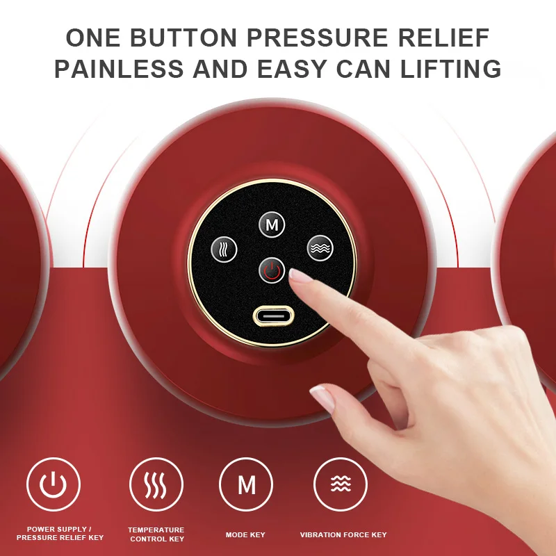 2022 Electric Cupping Therapy Guasha Massage Tool Back Rechargeable Portable Cupping Massager For Relaxation