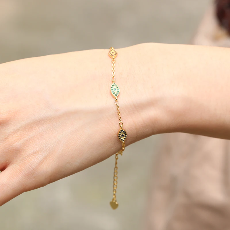 
Jewelries wholesale custom fashion adjustable copper CZ micro pave 18k gold plated charm women bracelets 