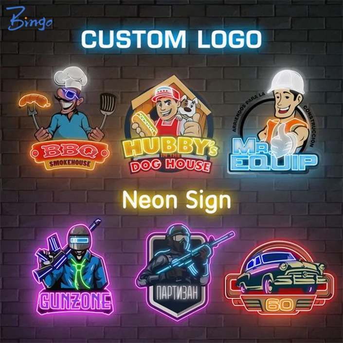 Wholesales customized acrylic uv print illuminated led neon light sign custom logo gaming wall decoration for room