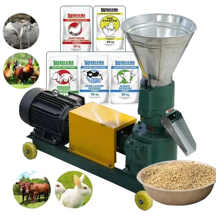 Mini Chicken Cattle Animal Feed Food Pellet Making Machine Poultry For Livestock Feed Pellet Mill Pelletizer Processing Machine