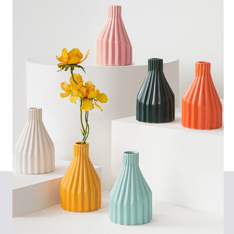 OEM Wholesale Custom Creative Morandi Matte Colors Ceramic Handbag Bag Shape Flower Vase