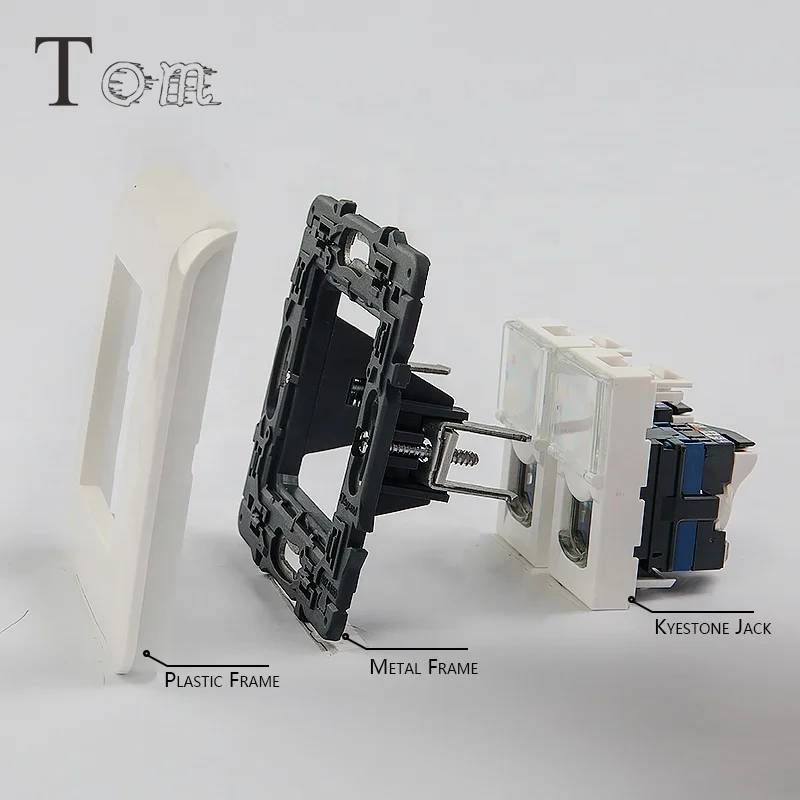 Французская пластиковая рамка Legrand 80*80, лицевая панель французского типа, сетевая Лицевая панель с 1 портом/2 портами