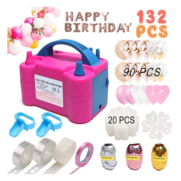 2021 new 132Pcs Balloon pump and  Accessories Air Electric Inflator Ballon Arch Pump Accessories Kit with Balloon