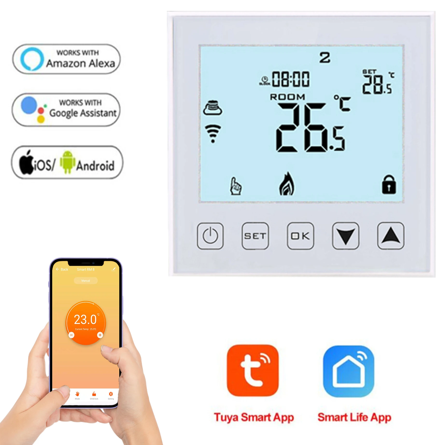 hotel room thermostat underfloor heating system programmable timer window detection ce thermostat smart life home wifi control