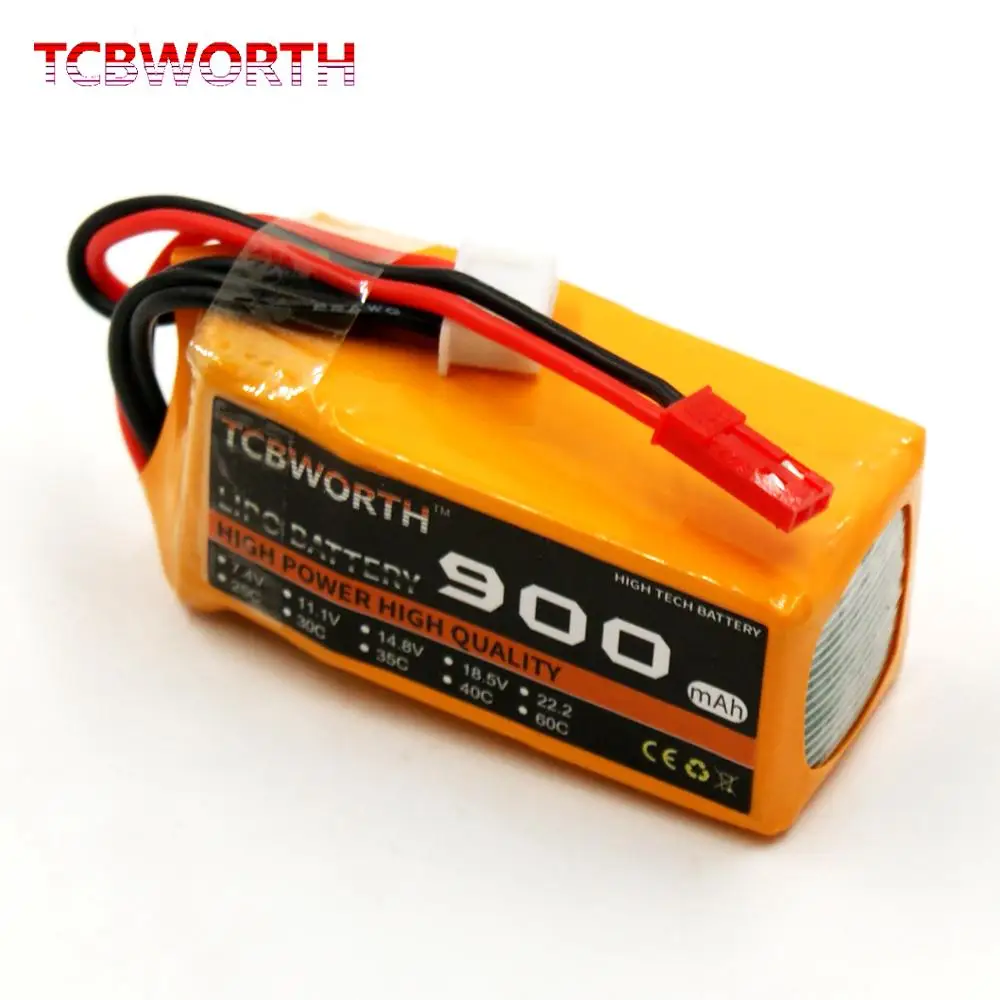 Литий-полимерный аккумулятор TCBWORTH для радиоуправляемого самолета, 18,5 в-900 мАч, 40C, макс. 60C Аккумулятор для радиоуправляемого самолета, дрона, автомобиля, вертолета