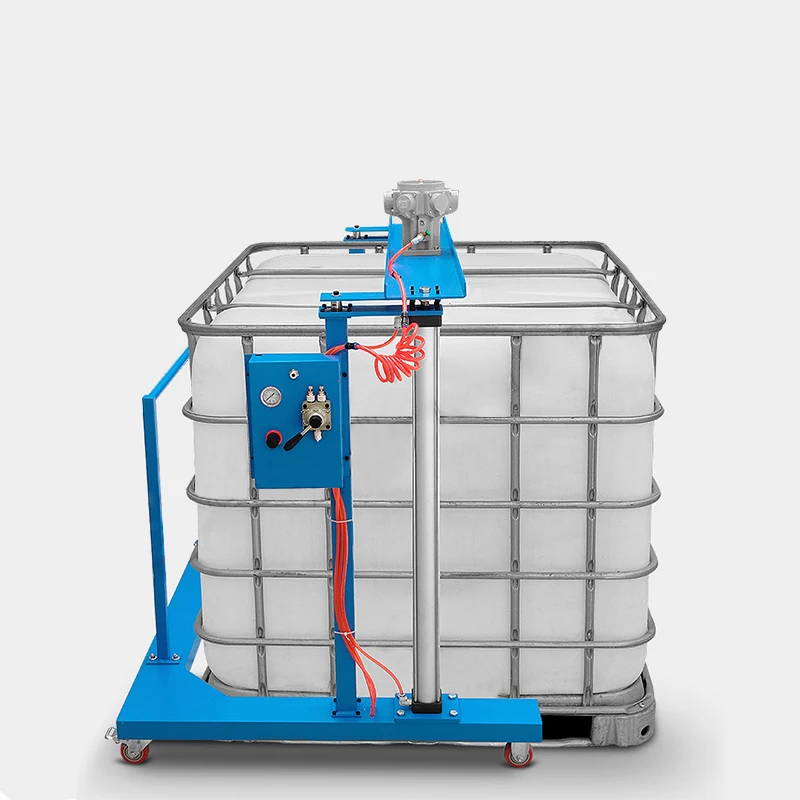 Pneumatic mixer 250 gallon IBC ton barrel special adjustable speed automatic lifting glue Ink paint mixer