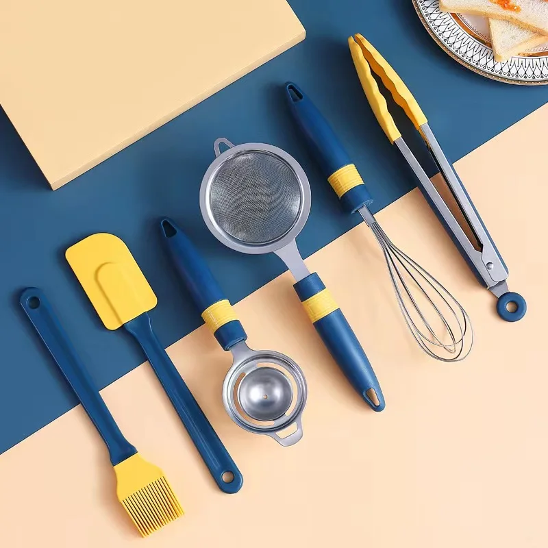 New Arrival Sustainable 6pcs/Set Utensils Stocked Long Silicone Cooking Utensil Set  Kitchen Accessories Heat Resistant