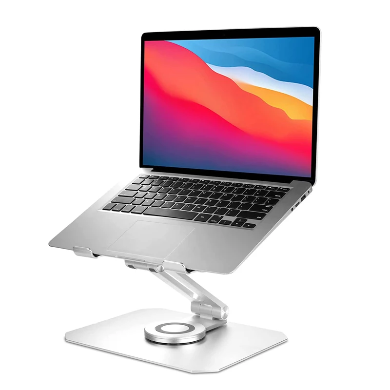 11~17 inch portable alloy foldable notebook mount holder 360 degree rotating adjustable rotatable aluminum laptop stand