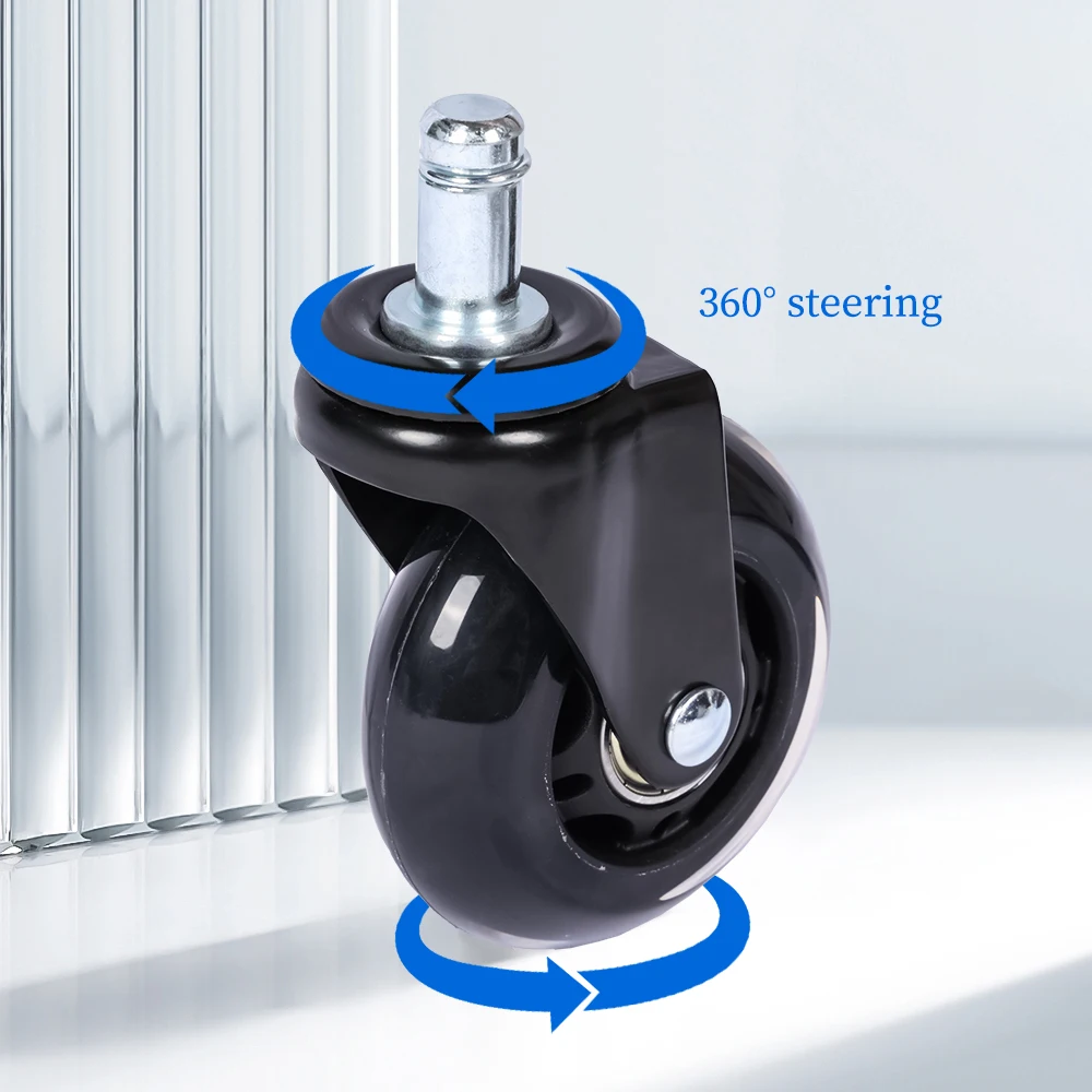 Factory Heavy Duty 2 Inch Mute PU Polyurethane Swivel Replacement Transparent Caster Chair Wheels For Office Chair