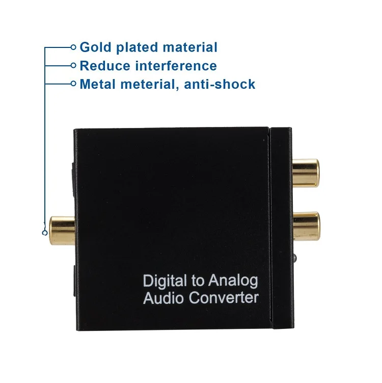 DAC Digital SPDIF Optical to Analog L/R RCA Converter Toslink Optical to 3.5mm Jack Adapter Digital to Analog Audio Converter