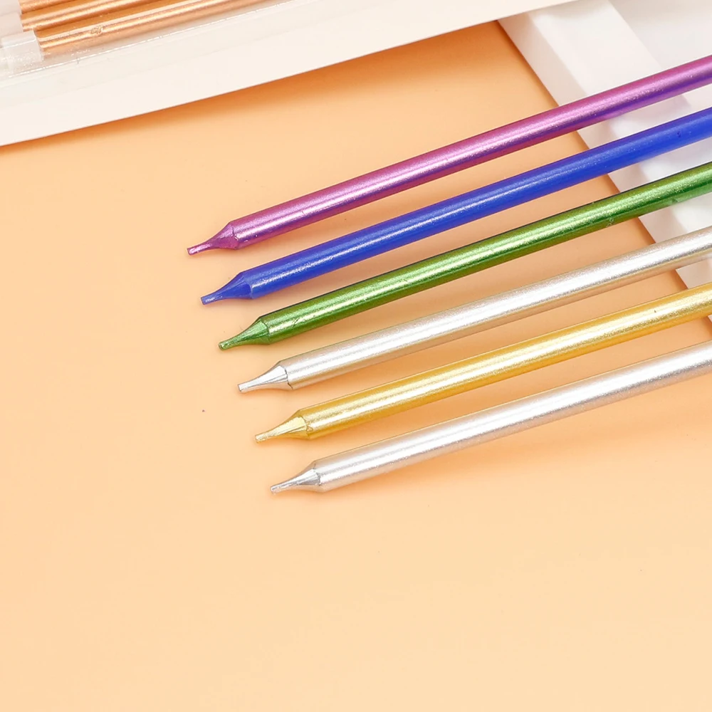 2024 normal gold cake candles Home Decoration Metallic Birthday Display Stand  Candles Wholesale